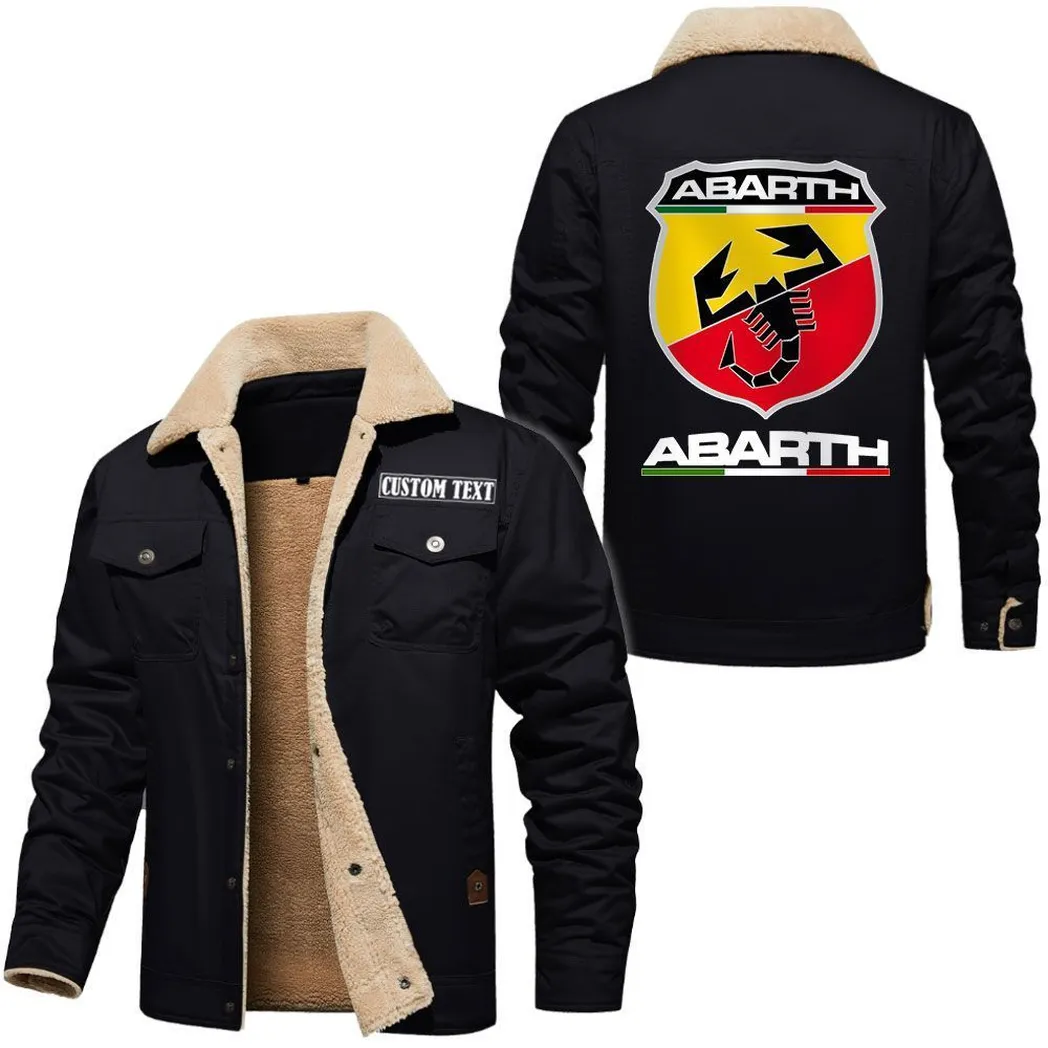 Racing Car Jacket Fur Collar Fleece, Everyday Driver Warm Fleece CAR566112825111-Black