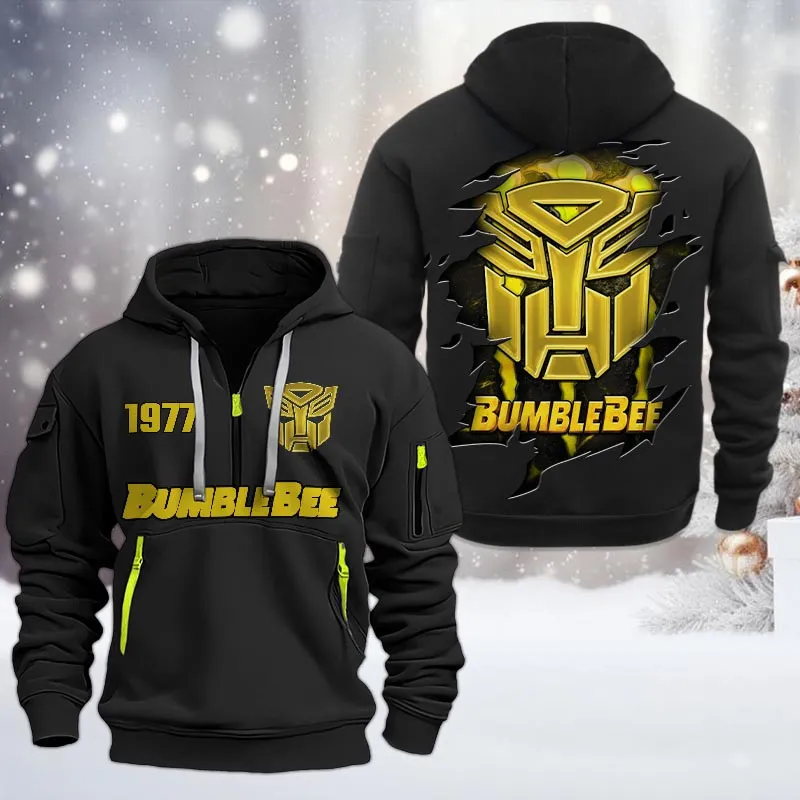 Racing Coupe Hoodie Half Zipper, Lifestyle Fan Half-Zip Hoodie CAR198 - Black