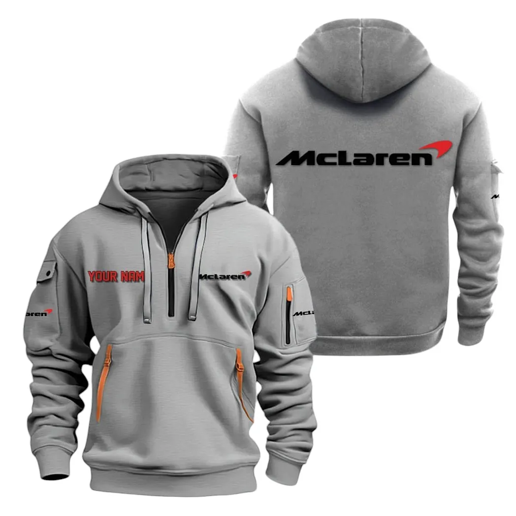 Racing Icon Hoodie Half Zipper, Performance Fan Hoodie CAR200 - Gray