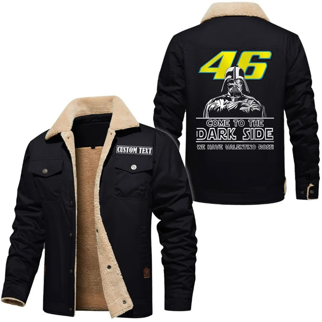 Racing Icon Jacket Fur Collar Fleece, Car Enthusiast Warm Jacket CAR566112825767-Black