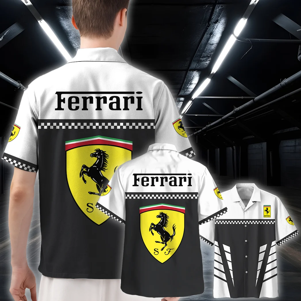 Racing-Inspired Coupe Hawaiian Shirt, Custom Garage Button Shirt HVN1385FE