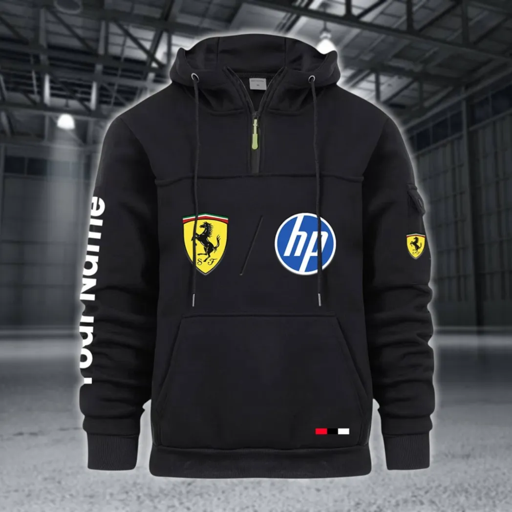 Racing Legend Large Pocket Hoodie, Classic Garage Style Hoodie CAR514 - Black
