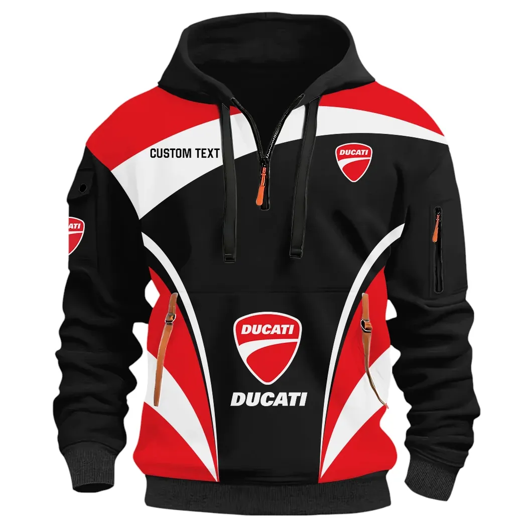 Racing Motor Hoodie Half Zip 3D Print, Streetwear Casual Look Outfit CAR514100925121 - Image 3