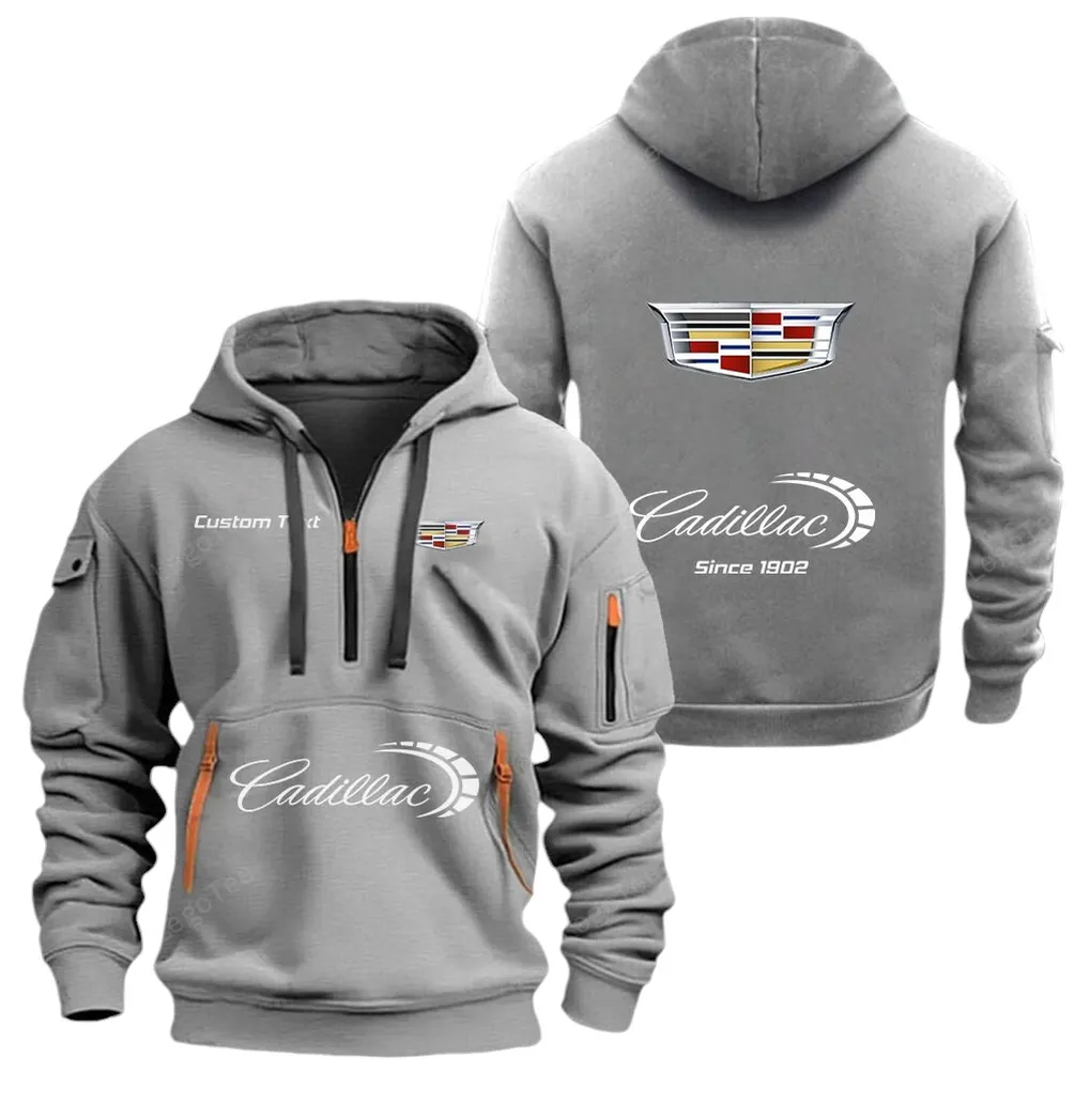 Refined Classic Ride Hoodie Half Zipper, Active Spirit Hoodie CAR052 -Gray