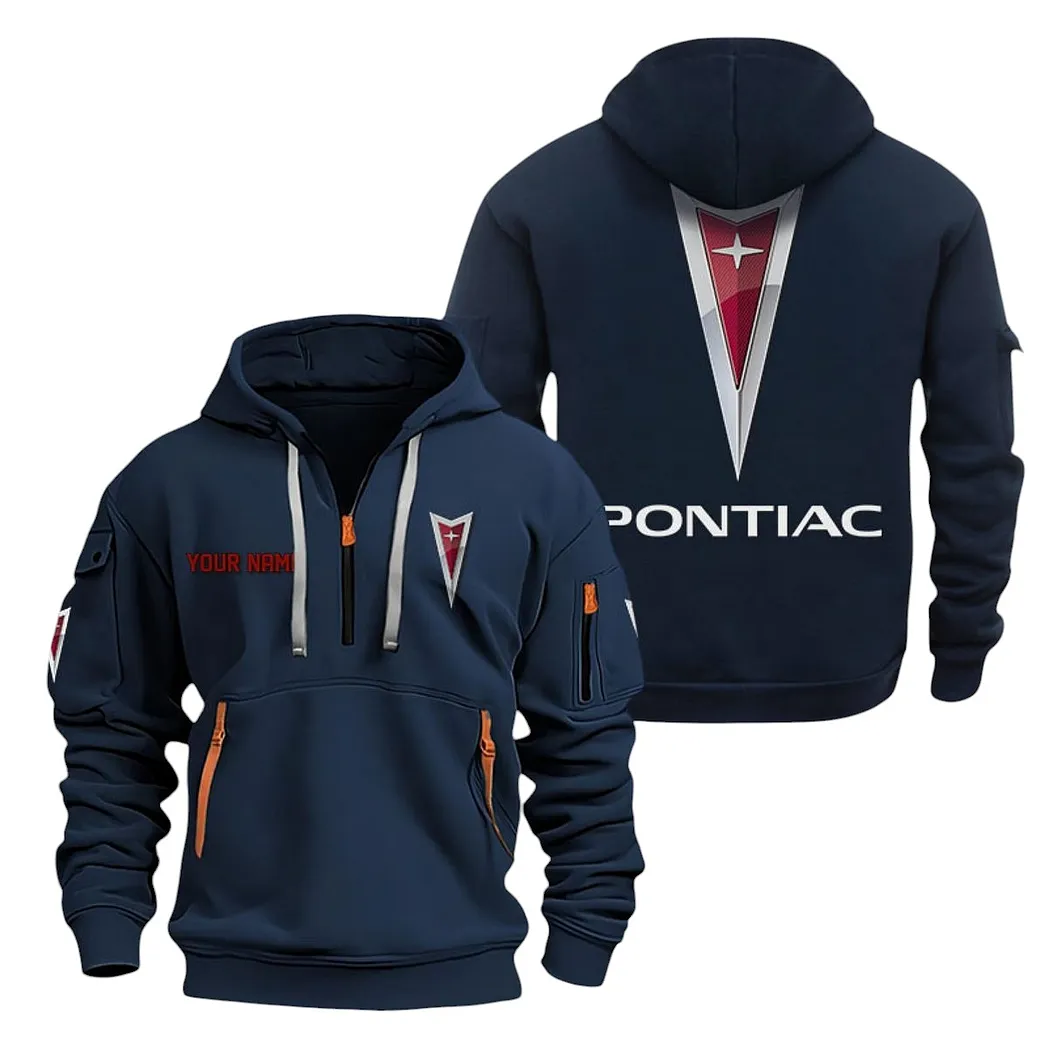 Retro Coupe Hoodie Half Zipper, Warm Up Hoodie CAR200 - Navy
