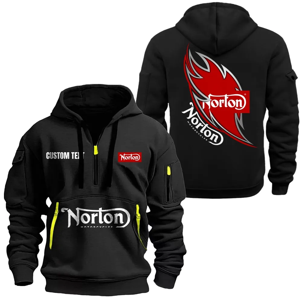 Retro Street Bike Hoodie Half Zipper, Game Ready Half-Zip Hoodie CAR170 - Black