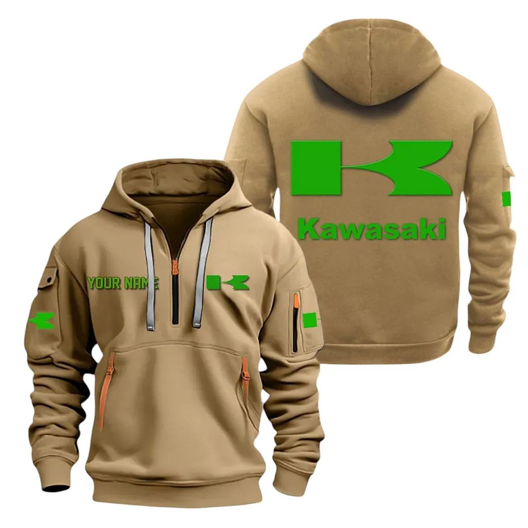 Rider’s Choice Bike Hoodie Half Zipper, Lifestyle Fan Half-Zip Hoodie CAR200 - Khaki