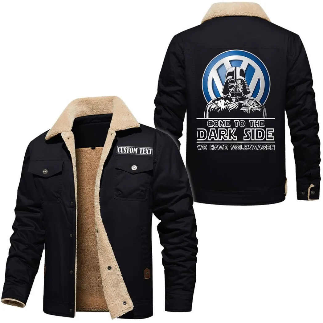 Road Spirit Jacket Fur Collar Fleece, Street Ready Fleece Outerwear CAR566112825772-Black