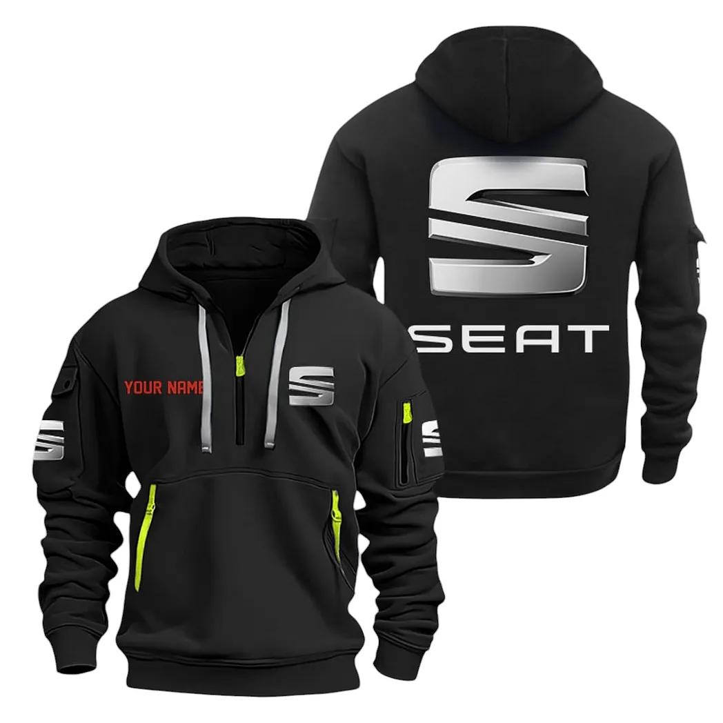 Small SUV Hoodie Half Zipper, Warm Up Hoodie CAR200 - Black