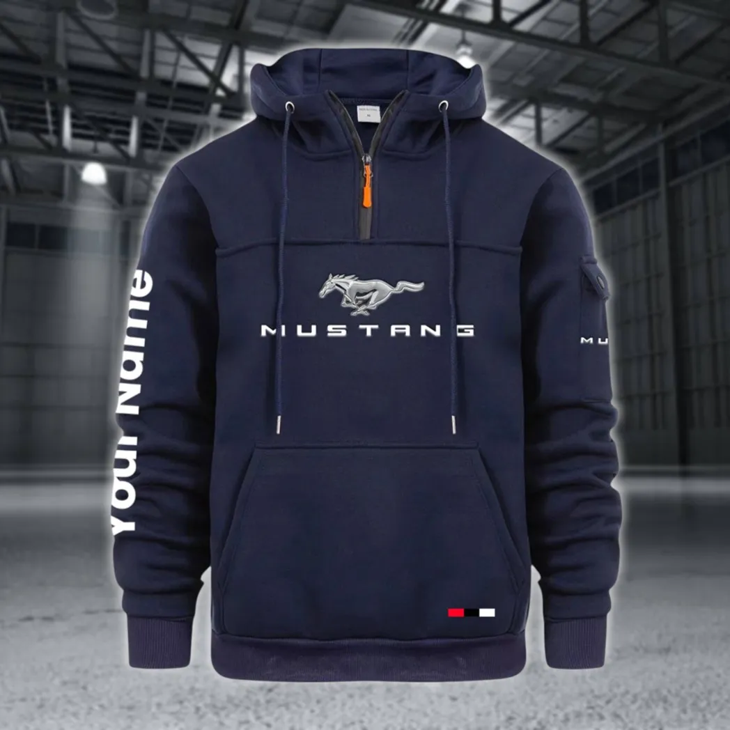 Speed Machine Large Pocket Hoodie, Automotive Lifestyle Zip Hoodie CAR514 - Navy