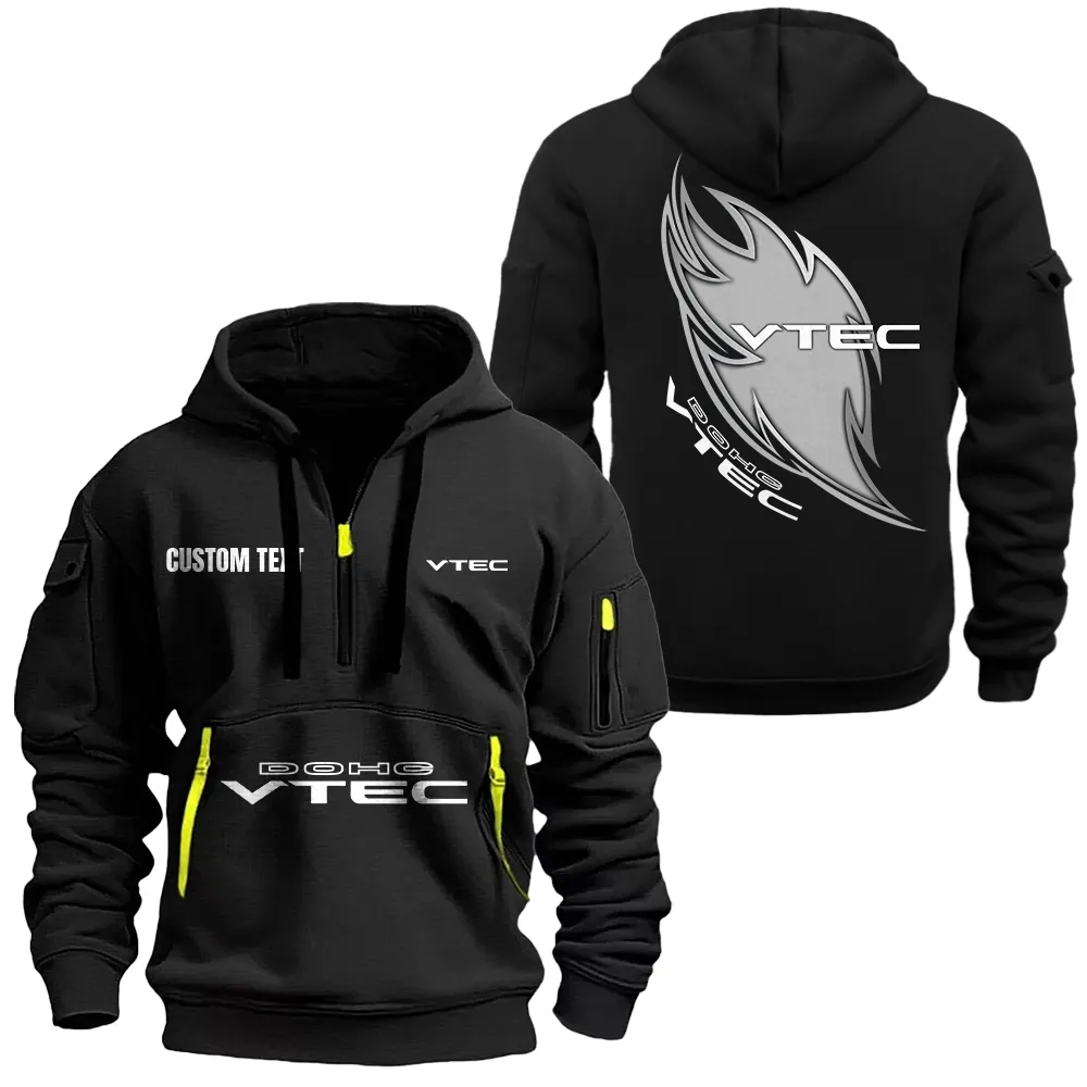Sport Compact Car Hoodie Half Zipper, Fan Pride Half-Zip Hoodie CAR170 - Black