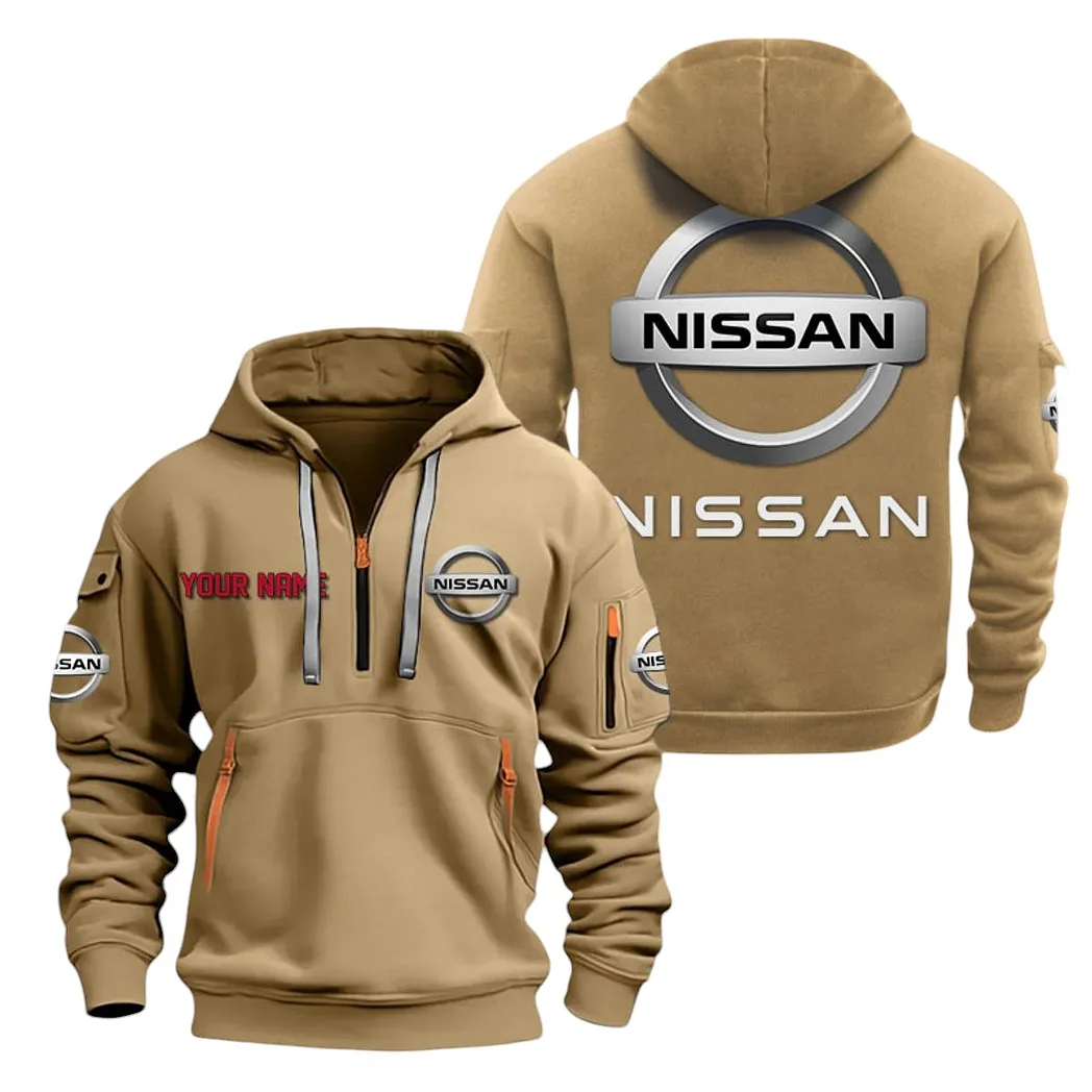 Sport Coupe Hoodie Half Zipper, Sporty Fan Half-Zip Hoodie CAR200 - Khaki