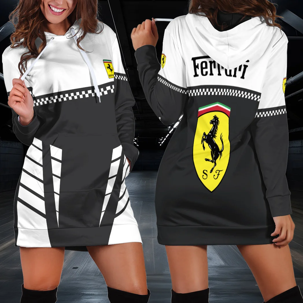 Sports Car Hoodie Dress, Auto Streetwear Made for Her HVN1385FE