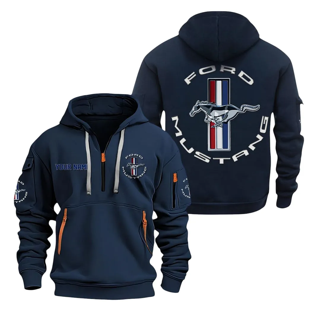 Sports Car Hoodie Half Zipper, Everyday Comfort Half-Zip Hoodie CAR200 - Navy