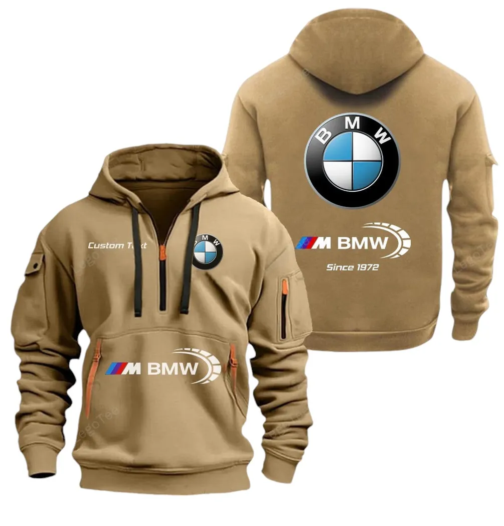 Sports Car Hoodie Half Zipper, Lifestyle Fan Half-Zip Hoodie CAR052 -Khaki