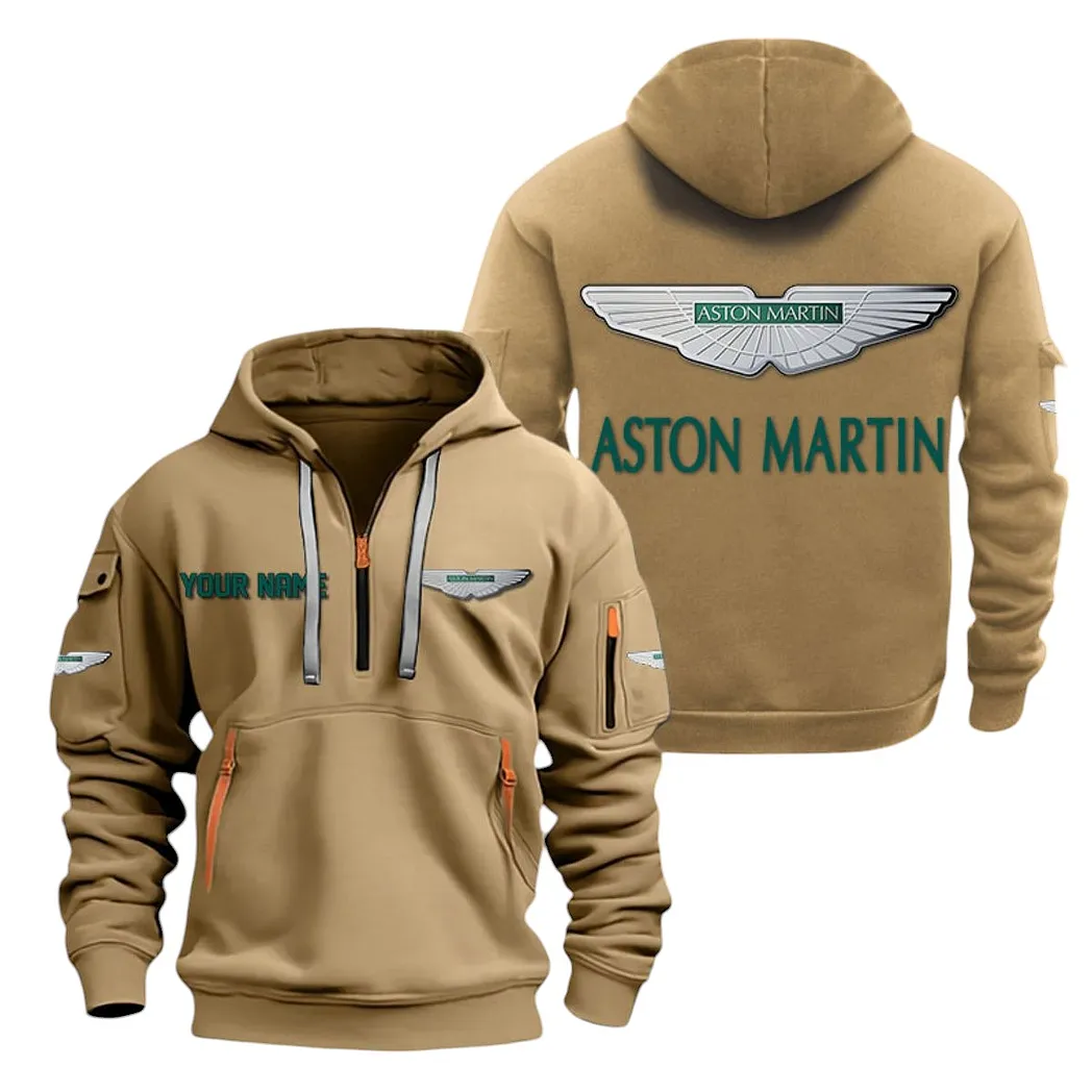 Stylish GT Car Hoodie Half Zipper, Classic Sport Half-Zip Hoodie CAR200 - Khaki