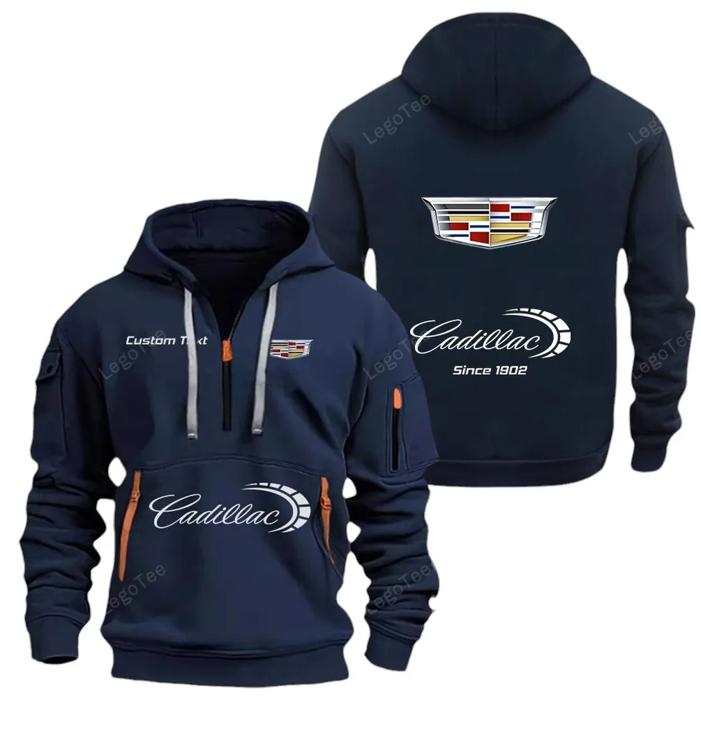 Stylish Luxury Wagon Hoodie Half Zipper, Performance Fan Hoodie CAR052 -Navy