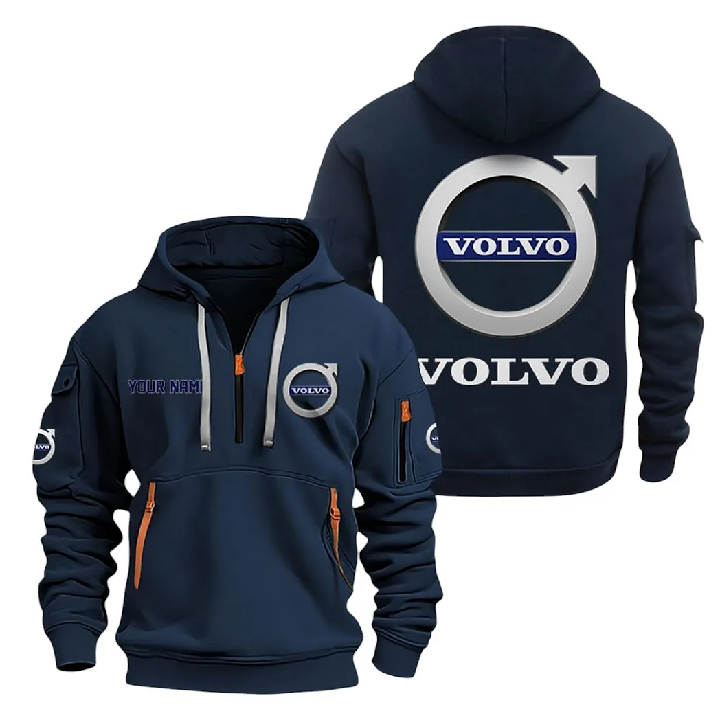 Swedish Car Brand Hoodie Half Zipper, Active Spirit Hoodie CAR200 - Navy