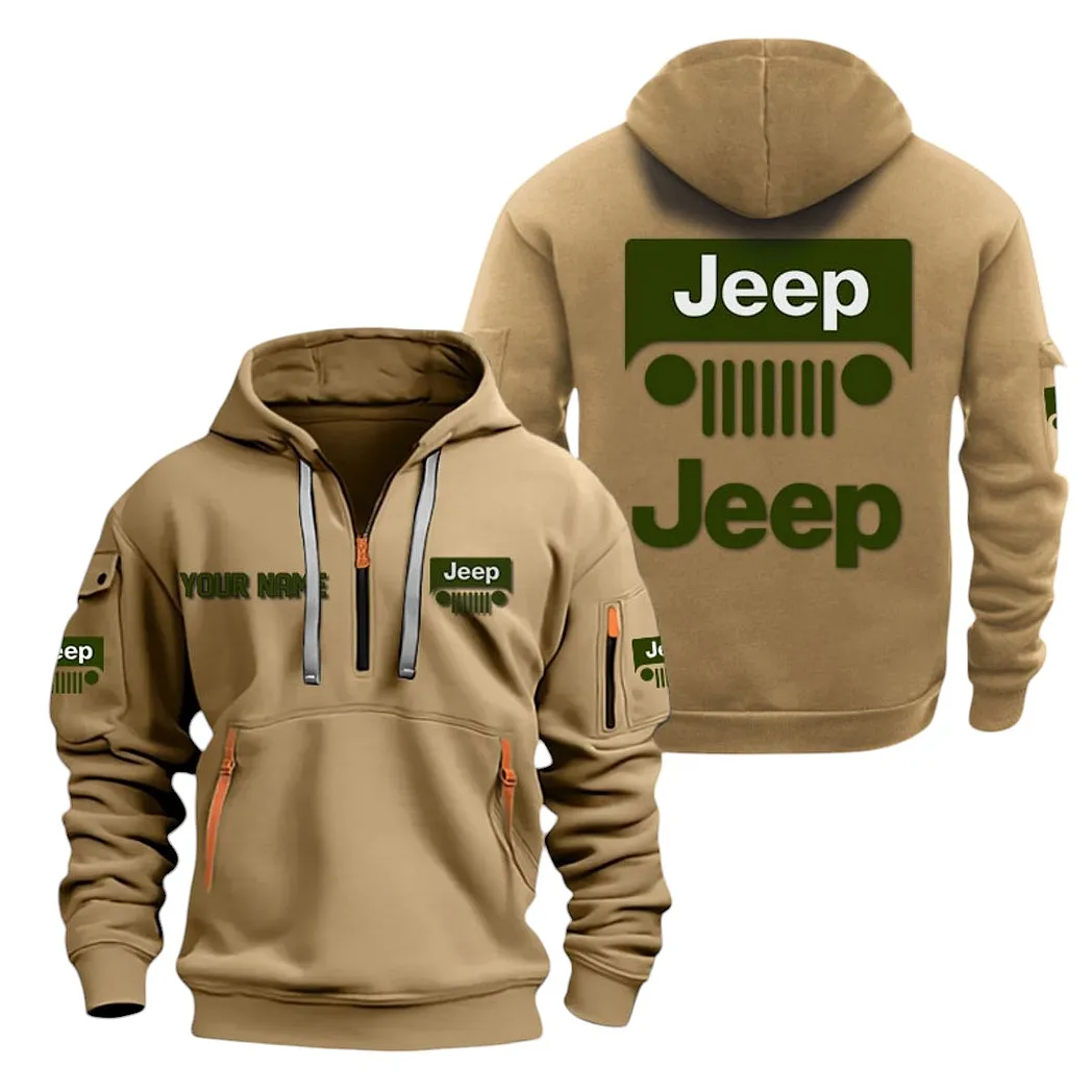 Terrain Auto Hoodie Half Zipper, Bold Energy Hoodie CAR200 - Khaki