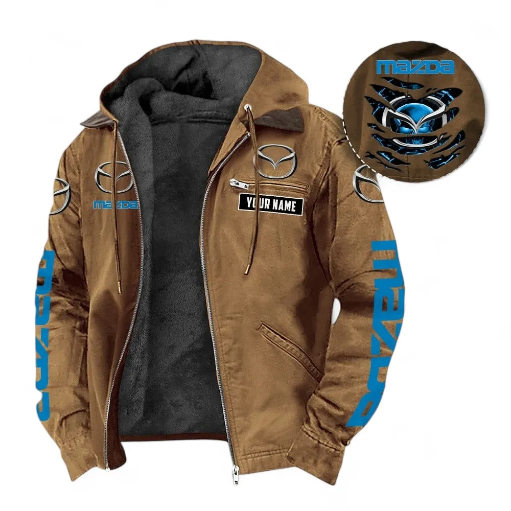 Touring Car Hooded And Flannel Hoodie, Adventure-Ready Streetwear For Car Lovers CAR391 - Camel