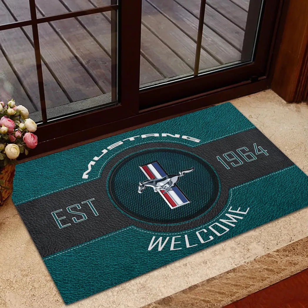 Track Car Doormat, All Over Print Doormat For Car Lovers CAR169 - Cyan