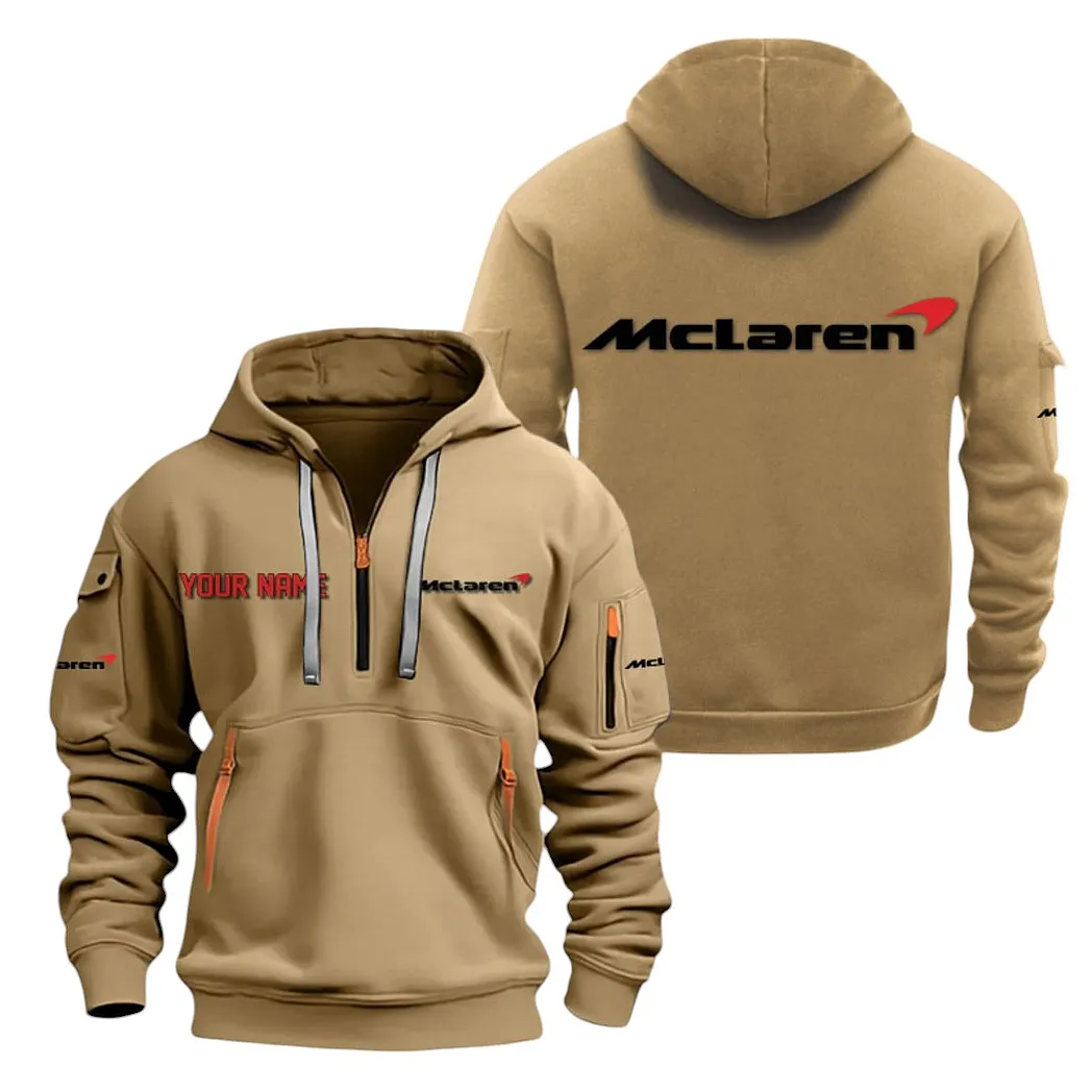 Track Monster Hoodie Half Zipper, Warm Up Hoodie CAR200 - Khaki