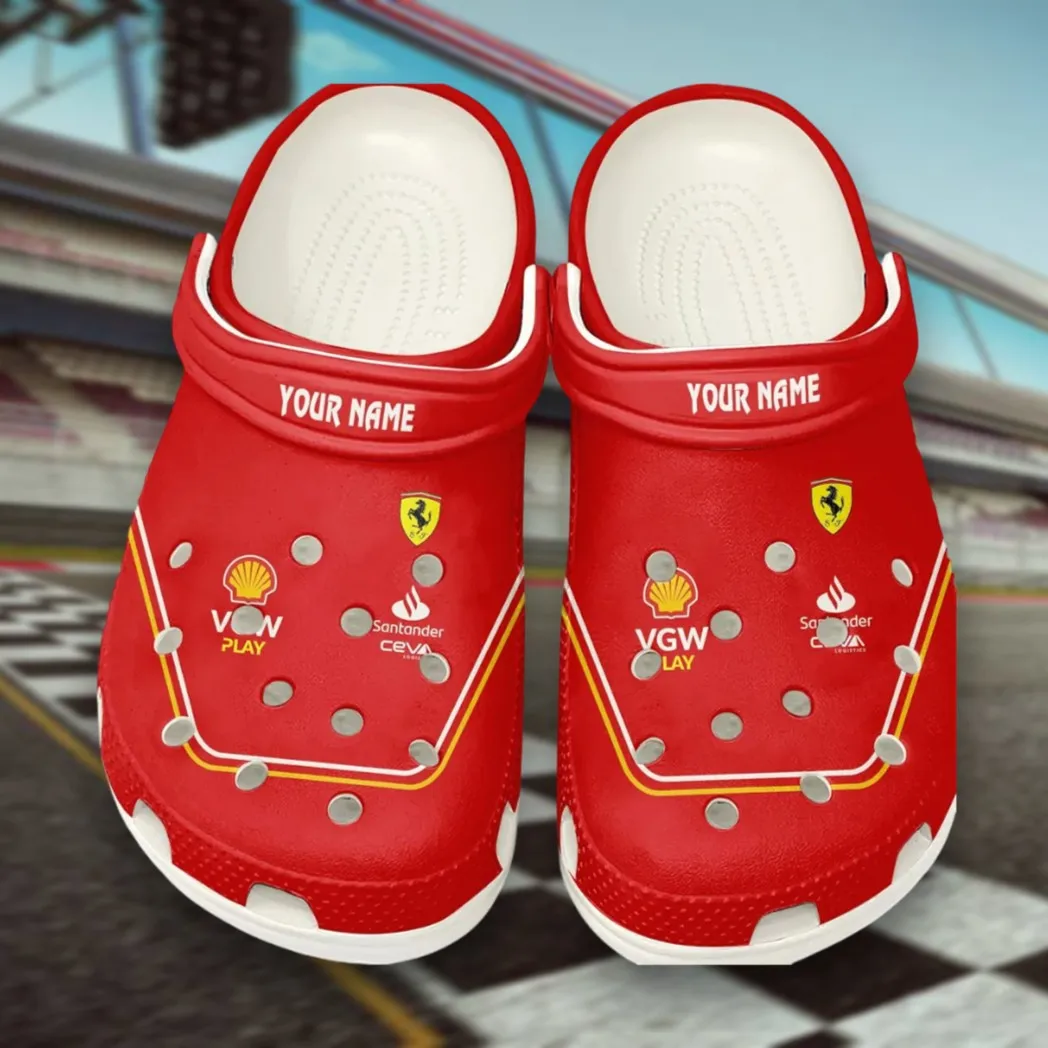 Trendy High-Performance Vehicle Themed Clog, Full Print Lightweight Footwear for Fans of Automotive Style CAR421 - White