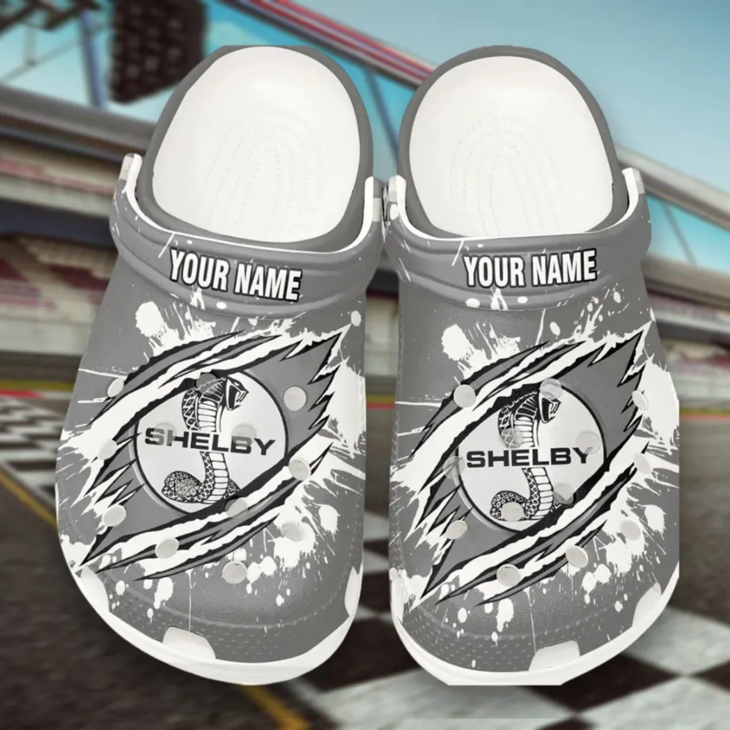 Trendy Legendary American Car Themed Clog, Full Print Lightweight Footwear for Fans of Automotive Style CAR560 - White