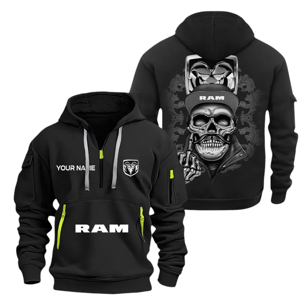 Truck Hoodie Half Zipper, Game Day Half-Zip Hoodie CAR166 - Black
