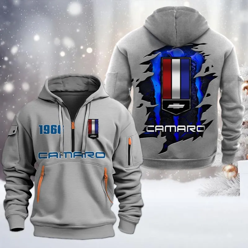 Two-Door Sports Car Hoodie Half Zipper, Everyday Comfort Half-Zip Hoodie CAR198 - Gray