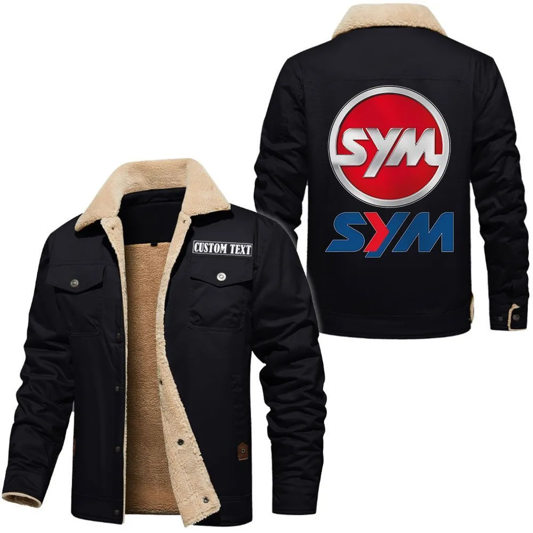 Urban Commuter Bike Jacket Fur Collar Fleece, Automotive Spirit Fur Jacket CAR566112825227-Black