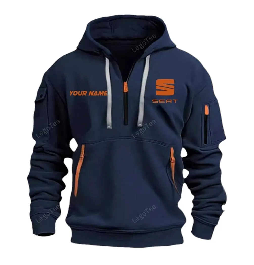 Urban Hatchback Hoodie Half Zipper, Active Spirit Hoodie CAR042 -Navy