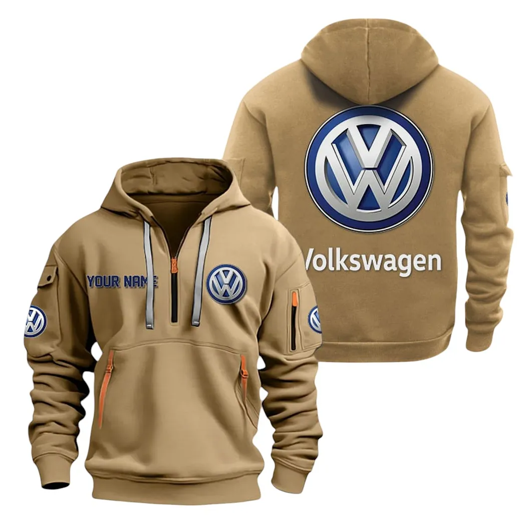 Urban Vehicle Hoodie Half Zipper, Warm Up Hoodie CAR200 - Khaki