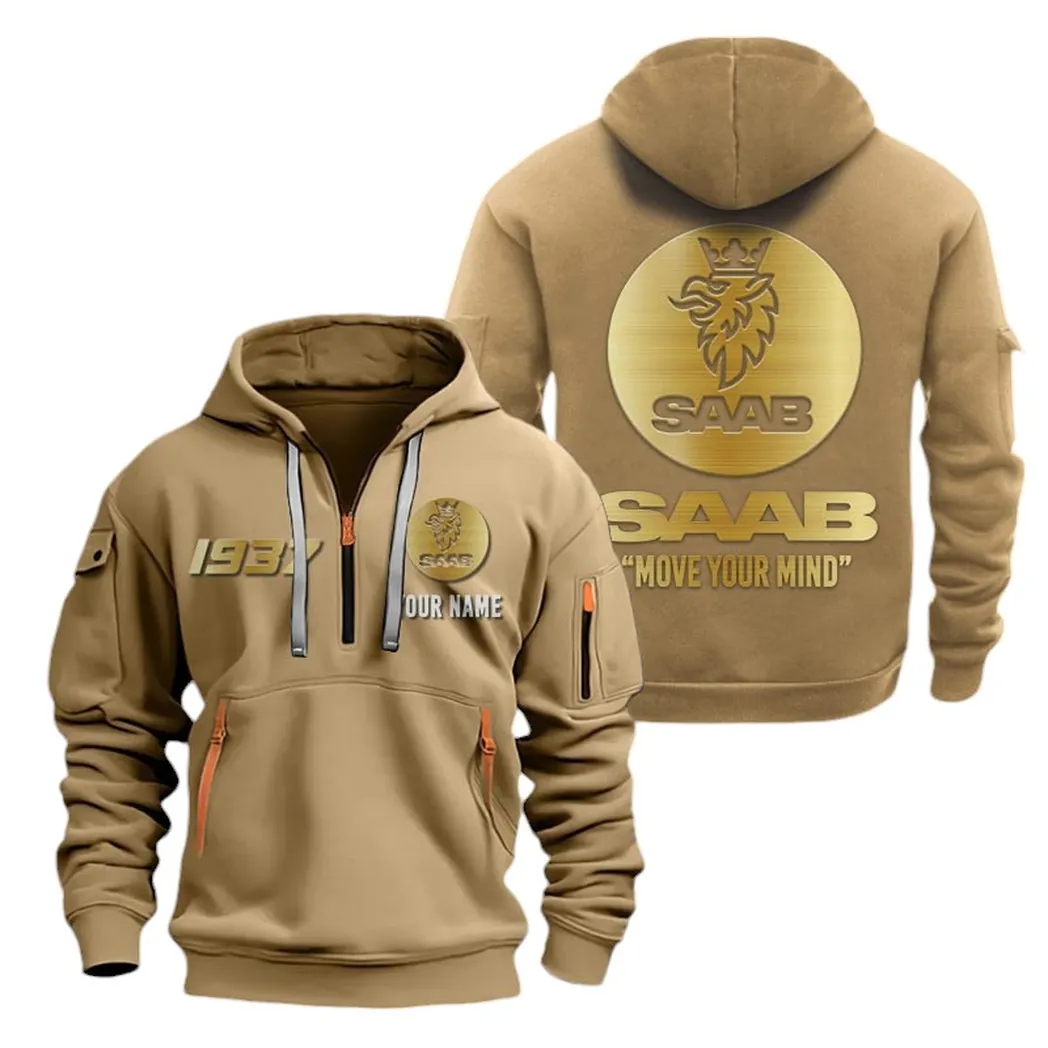 Utility Auto Hoodie Half Zipper, Modern Sport Hoodie CAR019 -Khaki