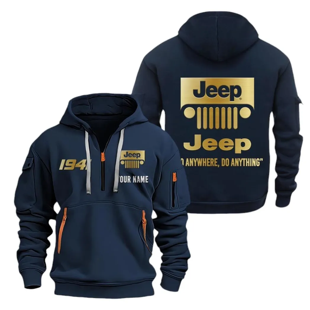 Utility Ride Hoodie Half Zipper, Fan Pride Half-Zip Hoodie CAR019 -Navy
