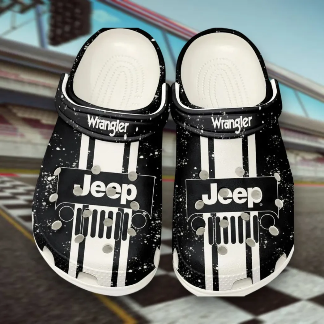 White Edition Open-Top SUV Company Inspired All Over Print Clog, Perfect Gift Footwear for Automotive Enthusiasts CAR620