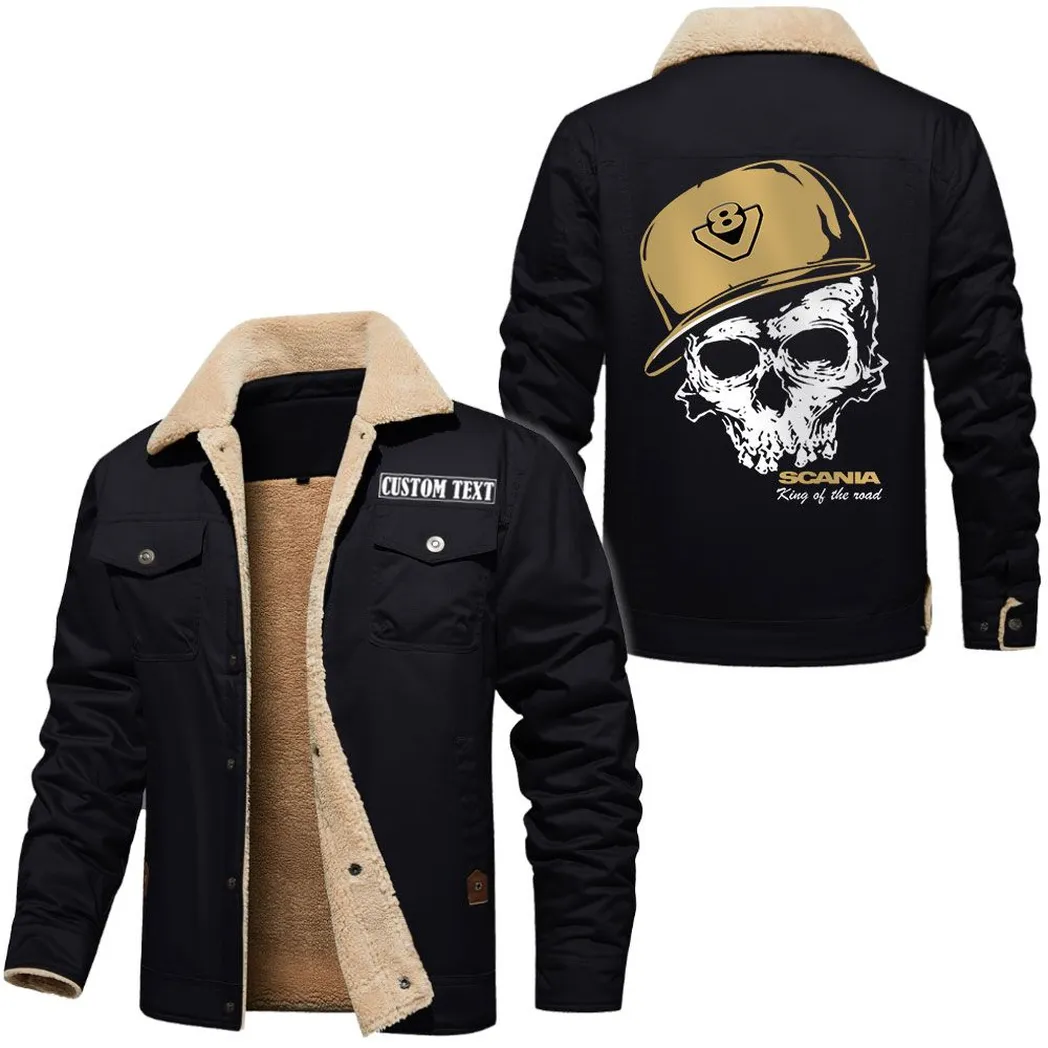 Work Spirit Jacket Fur Collar Fleece, Fur Collar Fleece Jacket CAR566112825481-Black