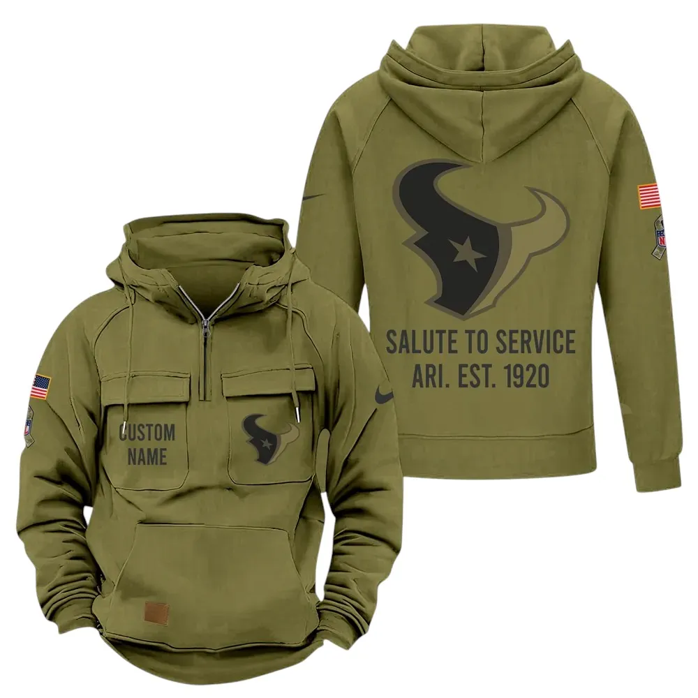 Match Day Squad Hoodie Tactical Quarter Zip, All-Season Tactical Comfort NFL181 - Army Green