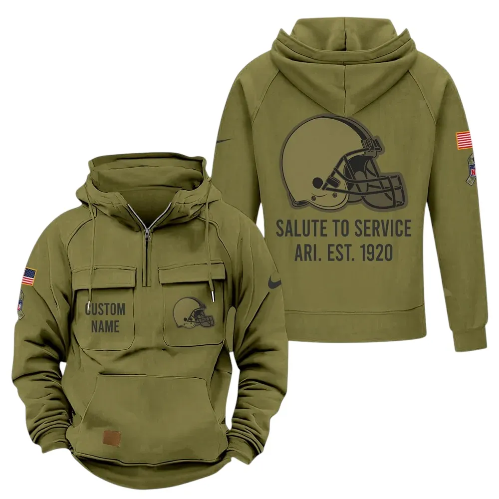 Game Day Howl Hoodie Tactical Quarter Zip, Sport Culture Tactical Style NFL181 - Army Green