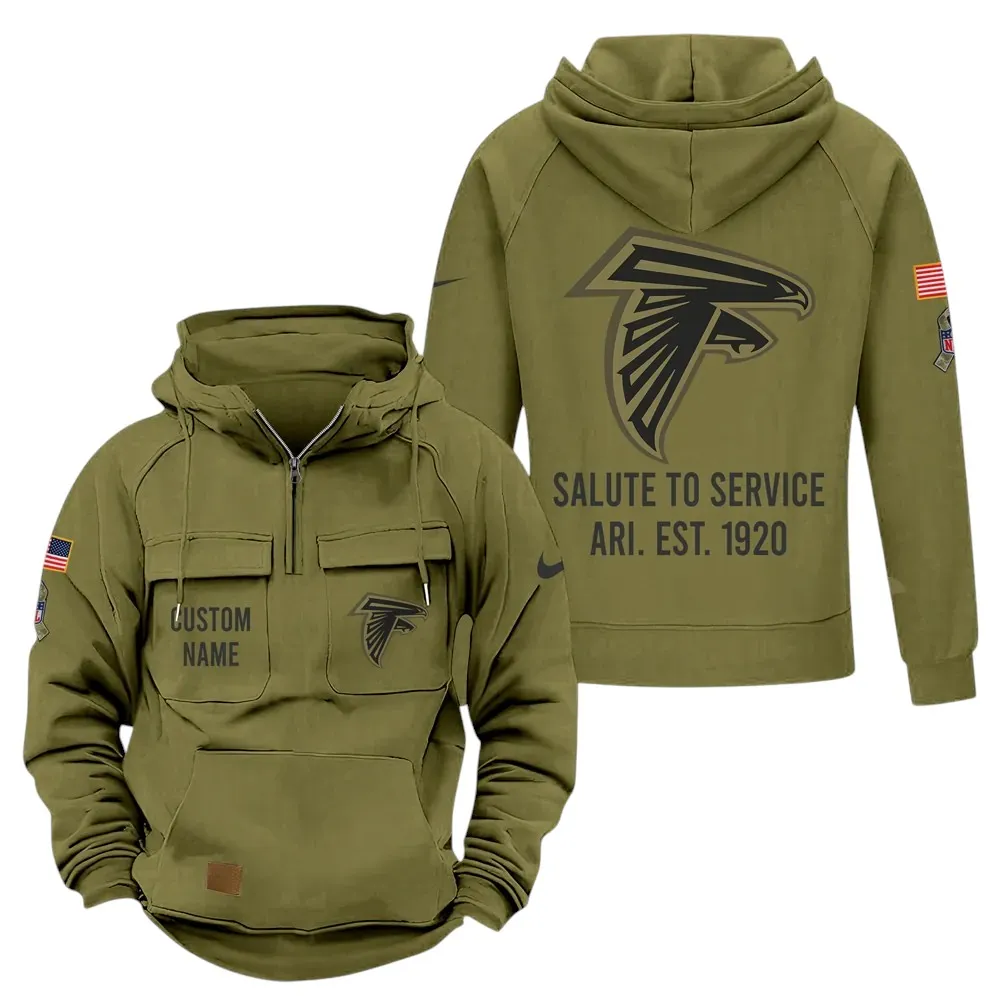 Soaring Fans Hoodie Tactical Quarter Zip, Durable Fan Quarter-Zip NFL181 - Army Green