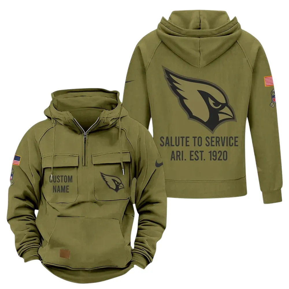 Game Day Fliers Hoodie Tactical Quarter Zip, Tactical Hoodie for Supporters NFL181 - Army Green
