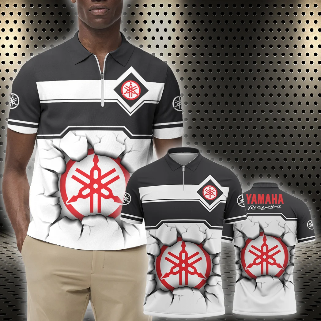 Adventure Motorbike Zipper Polo Shirt, Garage Spirit Polo HVN1400YA