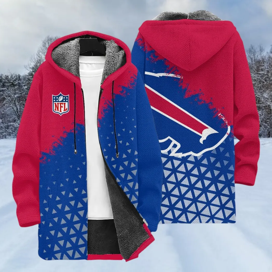 Blue Horns Fleece Windbreaker Jacket, Sporty Fan Outerwear HVN1270BB