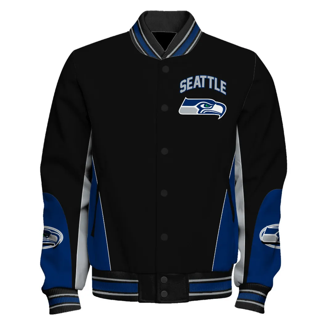 Blue Talons Baseball Jacket, Fan-First Varsity Jacket NFL550 - Image 3