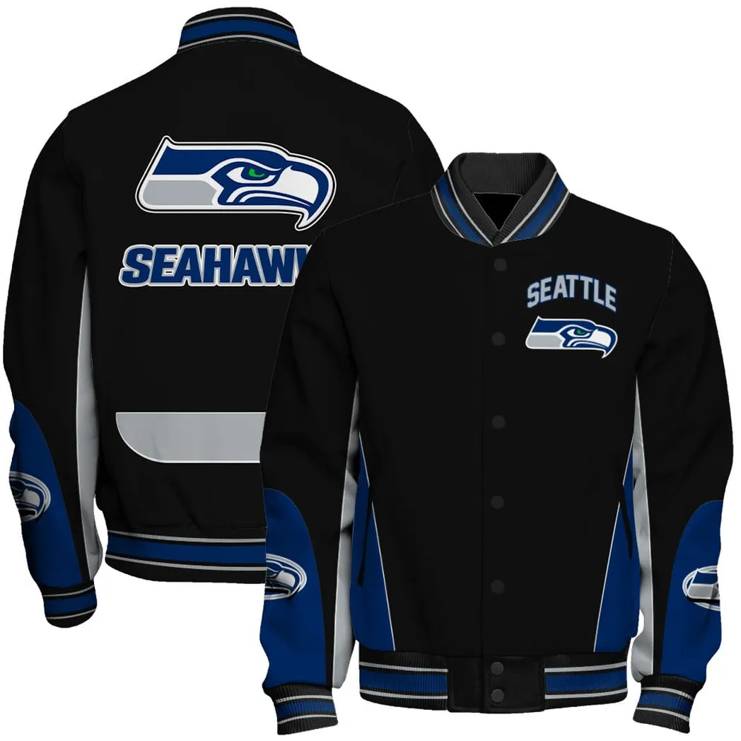 Blue Talons Baseball Jacket, Fan-First Varsity Jacket NFL550 - Image 2