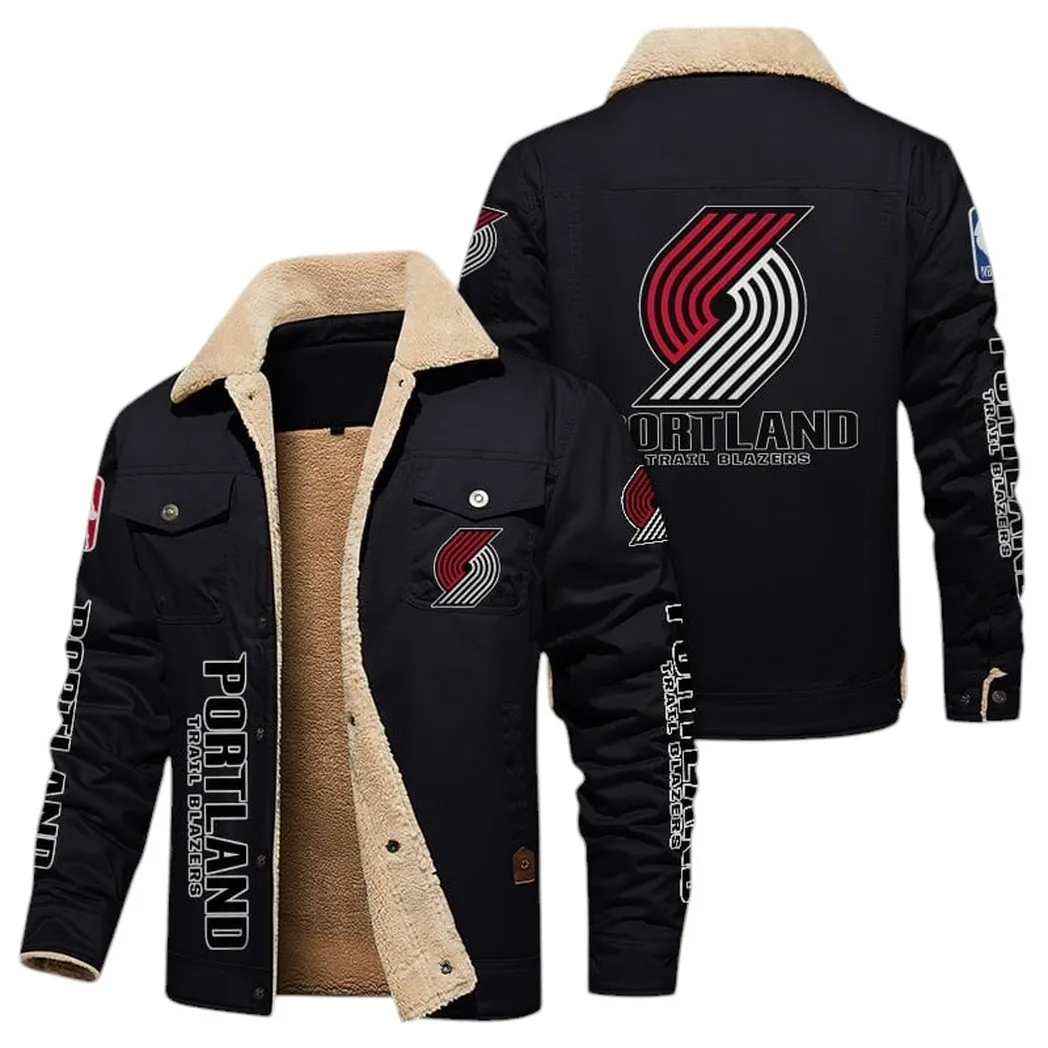 Bold Speed Jacket Fur Collar Fleece, Custom Crew Spirit Jacket NBA611301 - Black