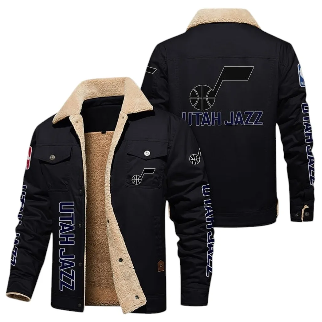 Calm Control Jacket Fur Collar Fleece, Stadium-Ready Fan Jacket NBA611301 - Black