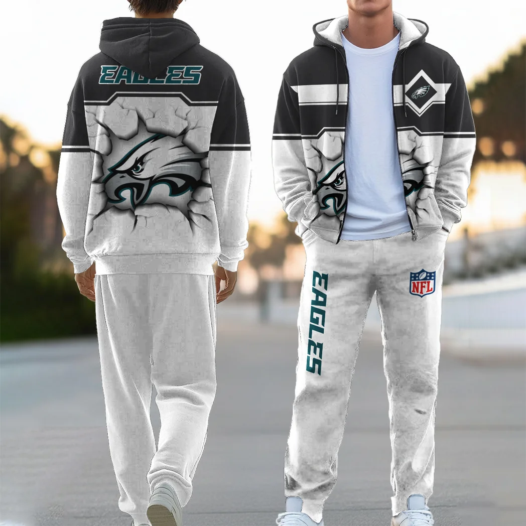 City Squad Zipper Hoodie Sweatpants Set, Fan Spirit Jogger Suit HVN1423PE