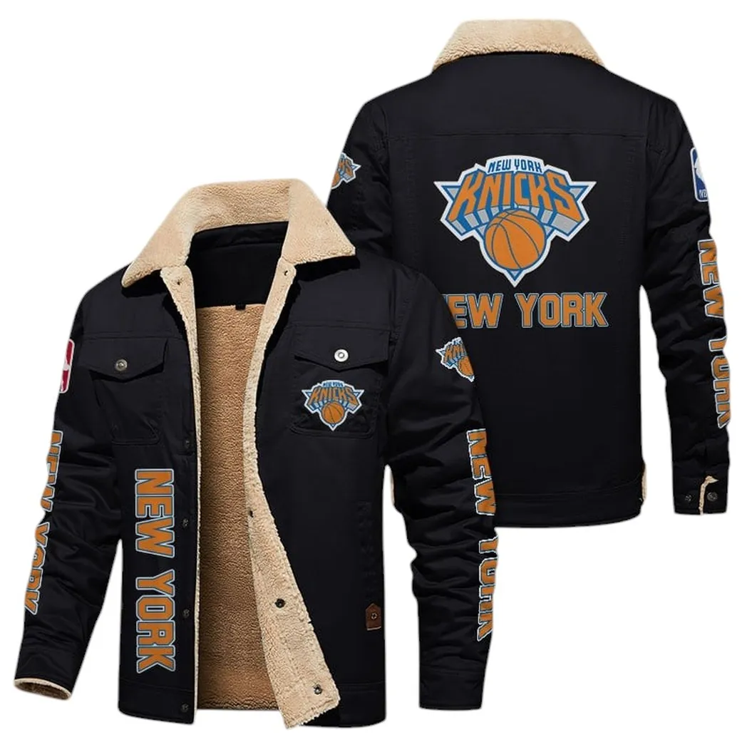 Classic Vibe Jacket Fur Collar Fleece, Custom Sport Fan Fleece NBA611301 - Black