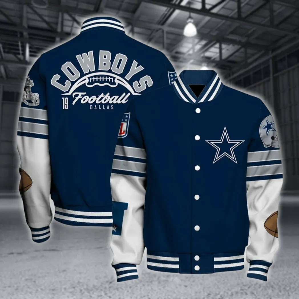 Cowboy Army Baseball Jacket, Warm Game-Day Jacket NFL550